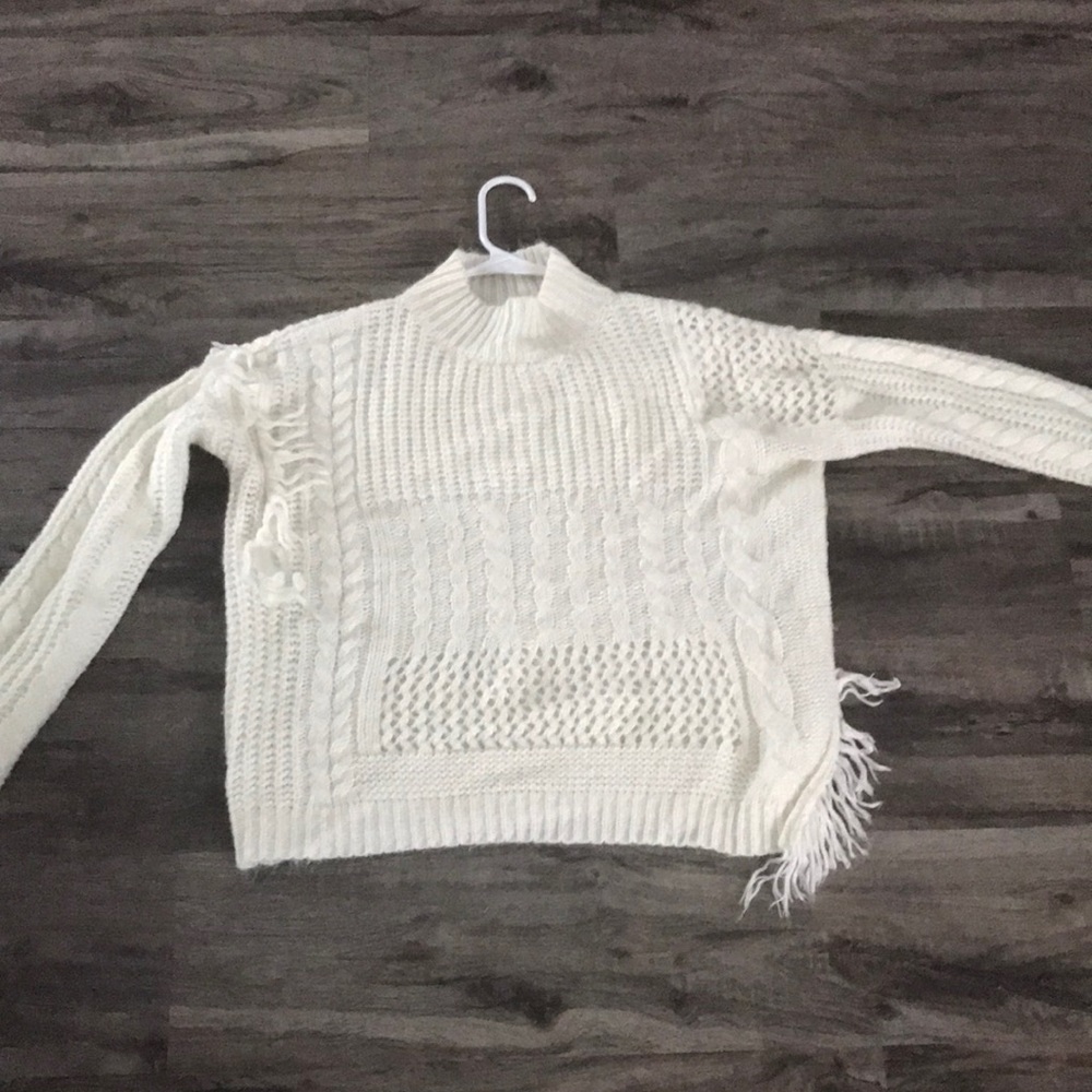white sweater